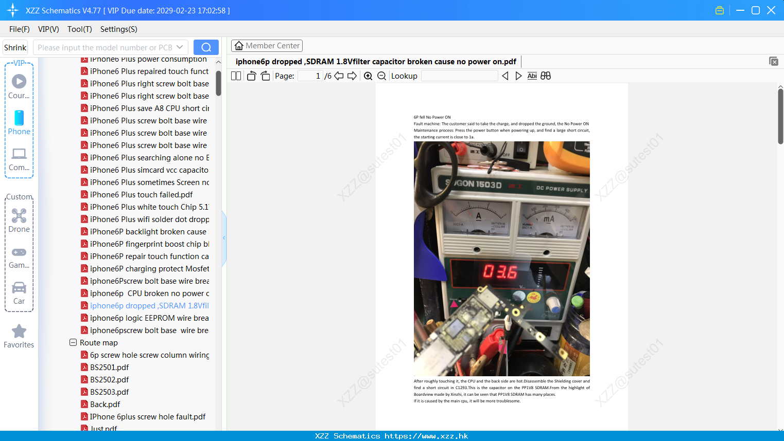 Iphone6p Dropped ,SDRAM 1.8Vfilter Capacitor Broken Cause No Power On